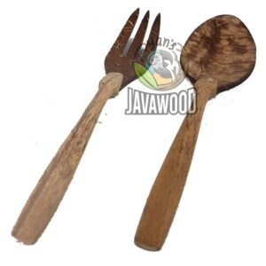 Coconut Shell Spoon and Fork Set – Handmade Eco Friendly Natural Cutlery
