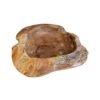 Solid wood decorative bowl top view close up