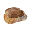 Solid wood decorative bowl top view close up