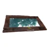 Solid wood decorative mirror close up grain detail