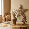 Natural wood ornaments handcrafted solid timber home decor