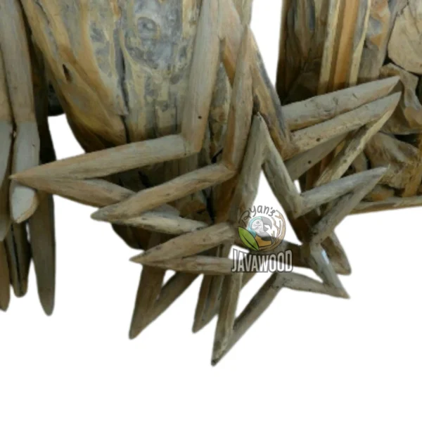 Natural wood ornaments handcrafted solid timber home decor