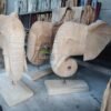 Boho natural wood ornaments tabletop vignette decor