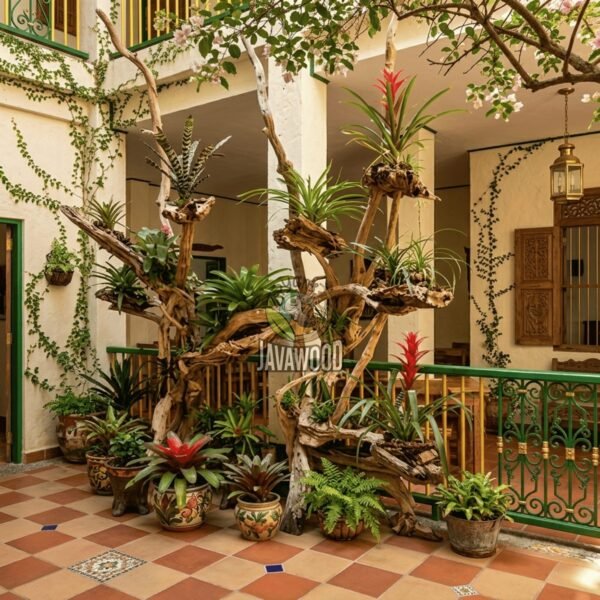 Natural Wood Plant Tree Rack
