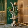 Natural Wood Plant Tree Rack